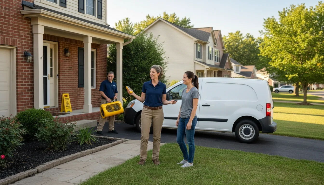 Residential water damage restoration in Wind Ridge, PA
